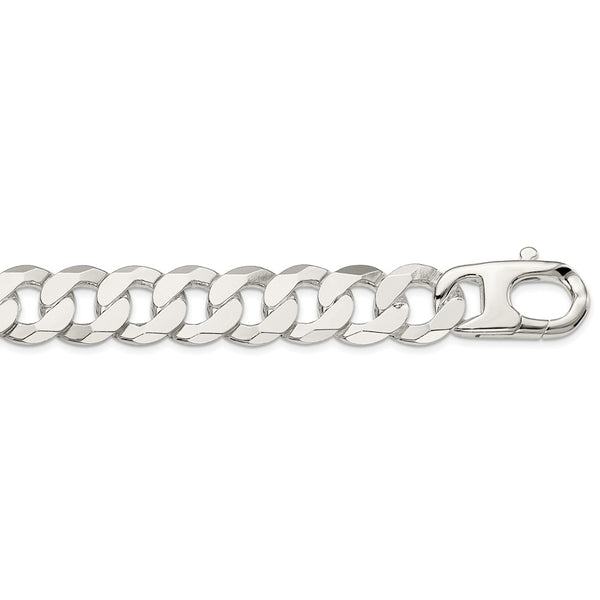 Sterling Silver 16mm Flat Curb Chain-WBC-QLB400-26