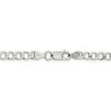 Sterling Silver 5.3mm Semi-solid Flat Curb Chain-WBC-QLFB120-20