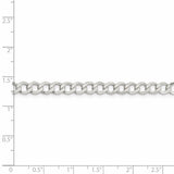 Sterling Silver 5.3mm Semi-solid Flat Curb Chain-WBC-QLFB120-24
