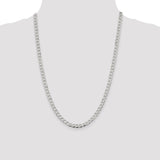 Sterling Silver 5.3mm Semi-solid Flat Curb Chain-WBC-QLFB120-24