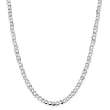 Sterling Silver 5.3mm Semi-solid Flat Curb Chain-WBC-QLFB120-24
