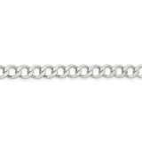 Sterling Silver 6.4mm Semi-solid Flat Curb Chain-WBC-QLFB150-24