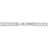 Sterling Silver 6.4mm Semi-solid Flat Curb Chain-WBC-QLFB150-20