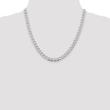 Sterling Silver 6.4mm Semi-solid Flat Curb Chain-WBC-QLFB150-20