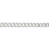 Sterling Silver 8.1mm Semi-solid Flat Curb Chain-WBC-QLFB180-8