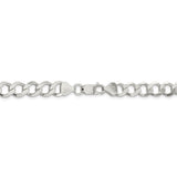 Sterling Silver 8.1mm Semi-solid Flat Curb Chain-WBC-QLFB180-18