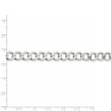 Sterling Silver 8.1mm Semi-solid Flat Curb Chain-WBC-QLFB180-8