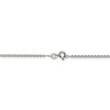 Sterling Silver 1.5mm Open Elongated Link Chain Anklet-WBC-QLL050-10