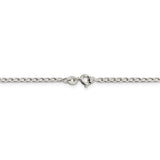 Sterling Silver 2mm Open Elongated Link Chain Anklet-WBC-QLL060-9