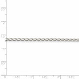 Sterling Silver 2.8mm Open Elongated Link Chain Anklet-WBC-QLL080-9