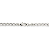 Sterling Silver 3.2mm Open Elongated Link Chain Anklet-WBC-QLL100-10