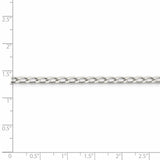 Sterling Silver 3.2mm Open Elongated Link Chain Anklet-WBC-QLL100-9