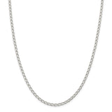 Sterling Silver Rhodium Plated 3.2mm Open Link Chain Anklet-WBC-QLL100R-9