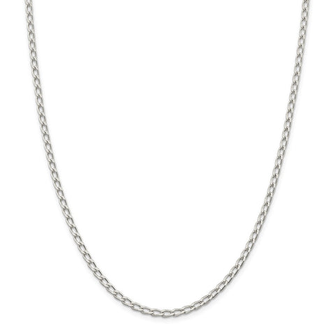 Sterling Silver 3.2mm Open Elongated Link Chain-WBC-QLL100-22