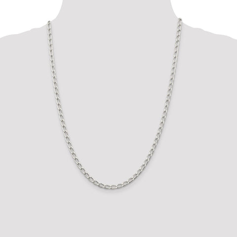 Sterling Silver 4.3mm Open Elongated Link Chain-WBC-QLL120-24