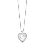 Sterling Silver Rhodium-plated 20mm Mom Diamond Heart Locket Necklace-WBC-QLS250-18