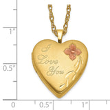 1/20 Gold Filled 20mm Enameled I Love You Heart Locket Necklace-WBC-QLS276-18