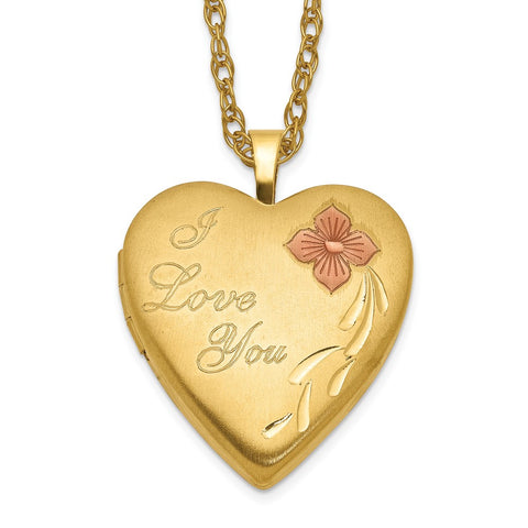 1/20 Gold Filled 20mm Enameled I Love You Heart Locket Necklace-WBC-QLS276-18