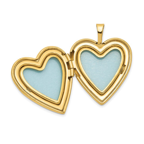 1/20 Gold Filled 20mm Cross & Footprint Heart Locket Necklace-WBC-QLS279-18