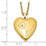 1/20 Gold Filled 20mm Diamond in Heart Forever Heart Locket Necklace-WBC-QLS285-18