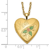 1/20 Gold Filled 20mm Enameled Mom Heart Locket Necklace-WBC-QLS286-18