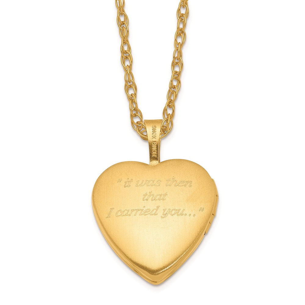 1/20 Gold Filled 16mm Footprints Heart Locket Necklace-WBC-QLS288-18