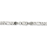 Sterling Silver 4.5mm Lightweight Flat Figaro Chain-WBC-QMB120-26