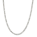 Sterling Silver 4.5mm Lightweight Flat Figaro Chain-WBC-QMB120-28