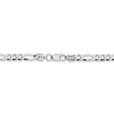 Sterling Silver 5.5mm Lightweight Flat Figaro Chain-WBC-QMB150-26