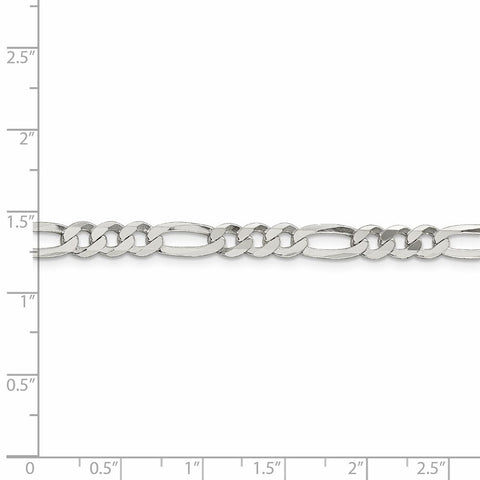 Sterling Silver 5.5mm Lightweight Flat Figaro Chain-WBC-QMB150-26