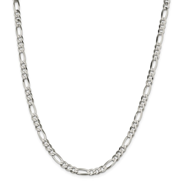 Sterling Silver 5.5mm Lightweight Flat Figaro Chain-WBC-QMB150-28