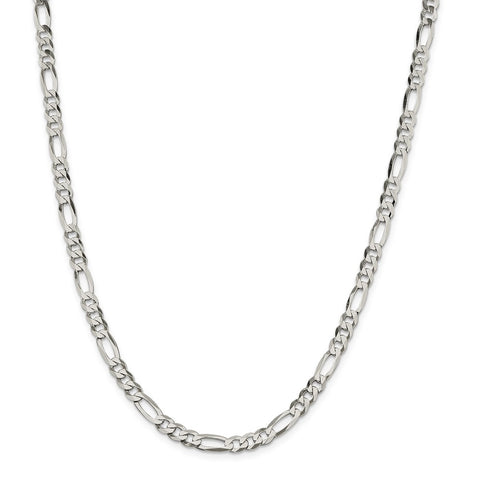 Sterling Silver 5.5mm Lightweight Flat Figaro Chain-WBC-QMB150-22