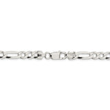 Sterling Silver 7.5mm Lightweight Flat Figaro Chain-WBC-QMB180-26