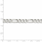 Sterling Silver 7.5mm Lightweight Flat Figaro Chain-WBC-QMB180-22