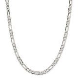 Sterling Silver 7.5mm Lightweight Flat Figaro Chain-WBC-QMB180-26