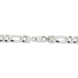 Sterling Silver 8.5mm Lightweight Flat Figaro Chain-WBC-QMB220-8