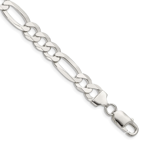 Sterling Silver 8.5mm Lightweight Flat Figaro Chain-WBC-QMB220-8