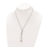 Sterling S Majestik Rh-pl 10-11mm Wht and Grey Imitat Shell Pearl Necklace-WBC-QMJN108WG-18.5