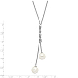 Sterling Silver Majestik Rh-pl 10-11mm Wht Imitation Shell Pearl Necklace-WBC-QMJN108WW-18.5