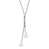 Sterling Silver Majestik Rh-pl 10-11mm Wht Imitation Shell Pearl Necklace-WBC-QMJN108WW-18.5