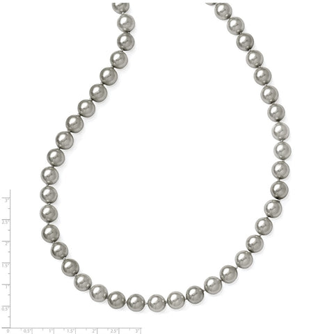Majestik 10-11mm Grey Imitation Shell Pearl Hand Knotted Endless Necklace-WBC-QMJNS10G-36