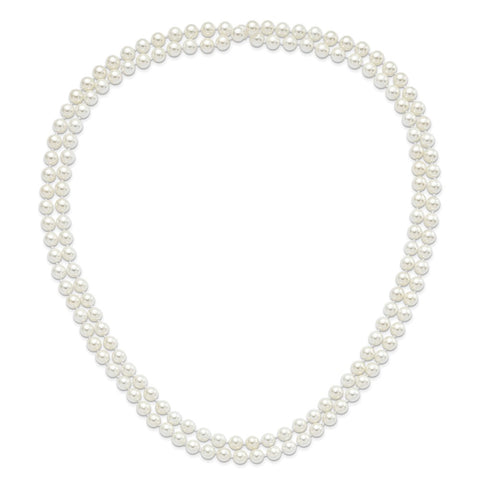 Majestik 8-9mm White Imitation Shell Pearl Hand Knotted Endless Necklace-WBC-QMJNS8W-54