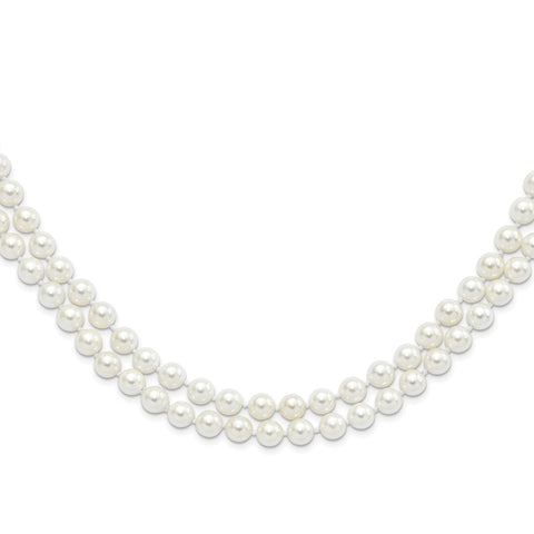 Majestik 8-9mm White Imitation Shell Pearl Hand Knotted Endless Necklace-WBC-QMJNS8W-54