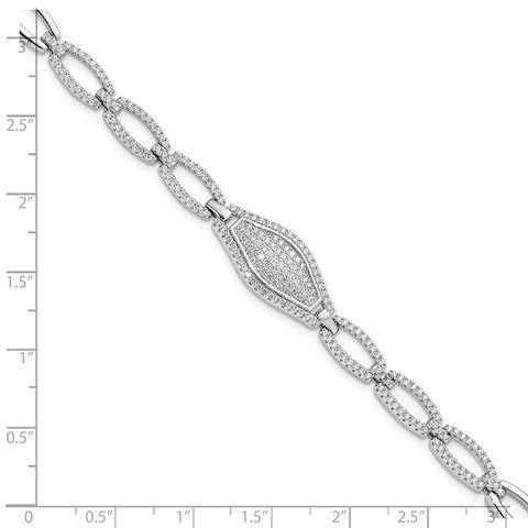 SS Rhodium-Plated CZ Brilliant Embers Bracelet-WBC-QMP1026-7.5