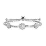 Sterling Silver Rhodium-plated CZ Adjustable 5in up to 9in Bracelet-WBC-QMP1501