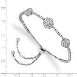 Sterling Silver Rhodium-plated CZ Adjustable 5in up to 9in Bracelet-WBC-QMP1501