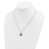 Sterling Silver Rhod Plated Black & White Diamond Pendant Necklace-WBC-QP2330