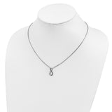 Sterling Silver Black Diamond Necklace-WBC-QP2377