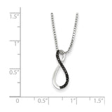 Sterling Silver Black Diamond Necklace-WBC-QP2377