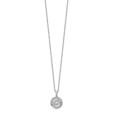 Sterling Silver Rhodium Plated Diamond Circle Necklace-WBC-QP3349